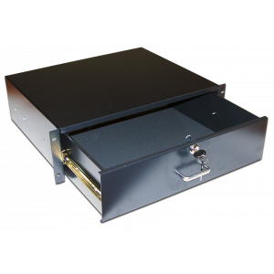 Ящик выдвижной 19", с замком, черный